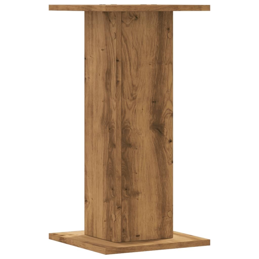 Pflanzenständer 2er Set Artisan-Eiche - Bluemensäule Holzwerkstoff für Pflanzkübel Dekosäule Eckig - 30x30x60 cm Belastbar bis 60kg Blumentopfständer Hohl Befüllbar