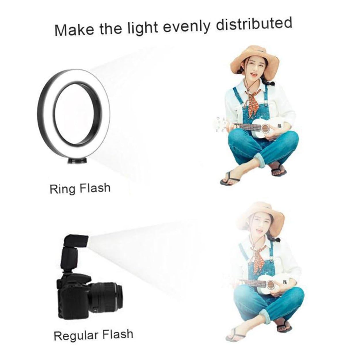 Gatuida Luce Ad Anello Led Con Supporto Per Treppiede Per Video Streaming in Diretta e Trucco Luce Led Per Fotocamera Supporto Per Telefono Cellulare