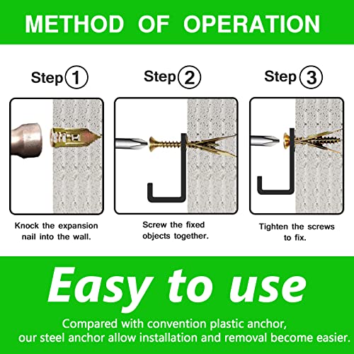 Dasemko PZLS-05 200 Pcs Zinc Plated Steel Self-Drilling Anchors,Self Drilling Drywall Anchors Easy Application No Drill Or Holes In Wall  thumb #2