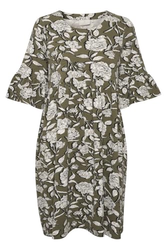 Robe droite KAFFE femme col rond mi-longue vêtement fluide été