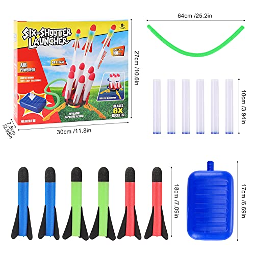 Yumcute Raketen Spielzeug, Raketenwerfer, Druckluftrakete, Rakete Luftdruck Outdoorspiele Gartenspiele für Kinder mit 6… – Bild 4
