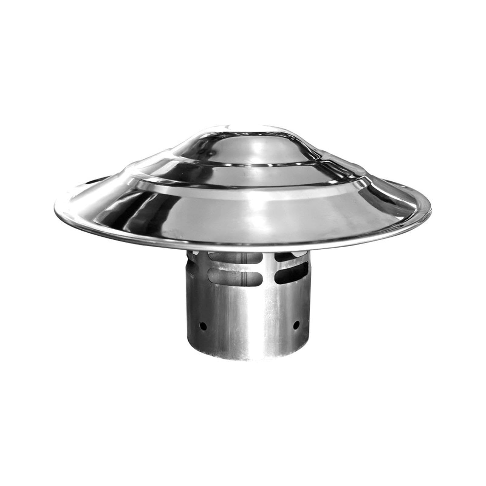 Cappuccio Rotondo per Camino in Acciaio Inox 304, Copertura Antipioggia