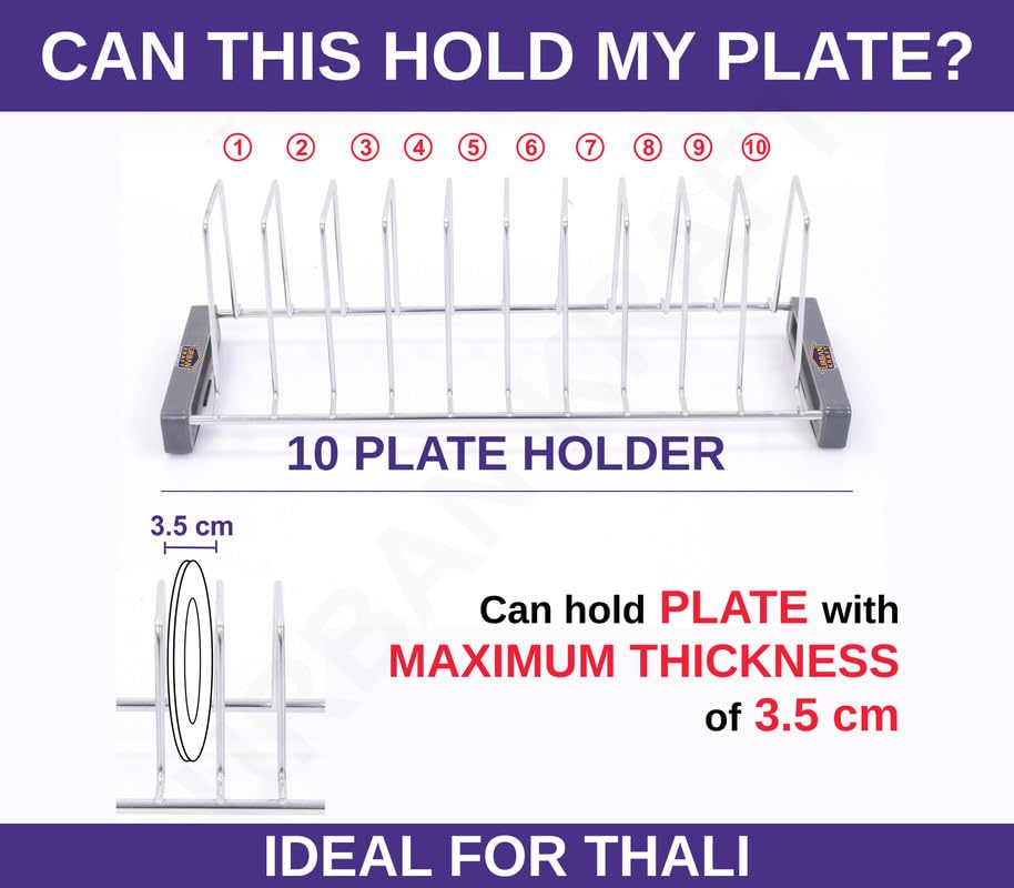 Image of URBAN KRAFT Modular Kitchen Basket Plate Fixer Set of 3 / Tandem Box Drawer /Plate Organizer Stand for Cabinet /Thali Holder- Saucer Rack