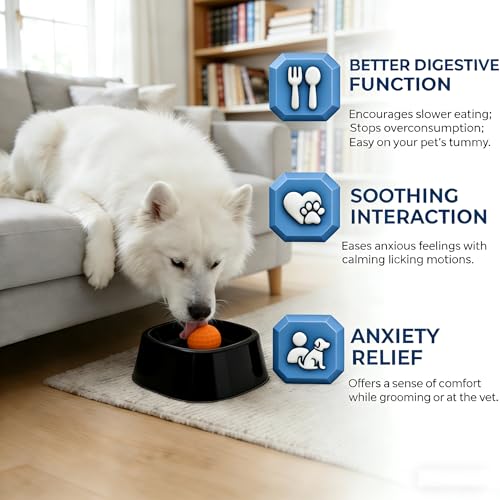 Dog Lick Bowl with Ball Anti Spill Slow Feeder - image 3