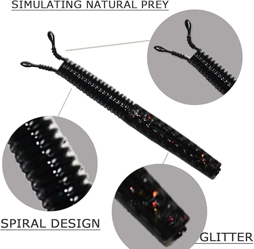 Miniatura 2 de YOUHOT Ned Worms Señuelos, cebos de pesca de plástico blando para pesca de lubina