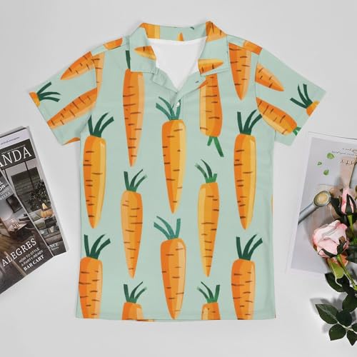 Boys' Classic Polo Shirts Short Sleeve Moisture-Wicking Golf & Tennis Shirts for Youth Teens Cartoon Carrot3