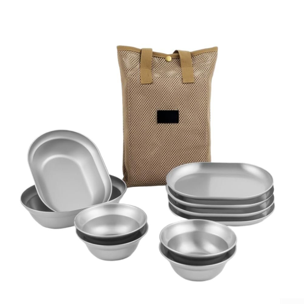 Set Stoviglie Acciaio 304 Portatile per Outdoor Set Stoviglie