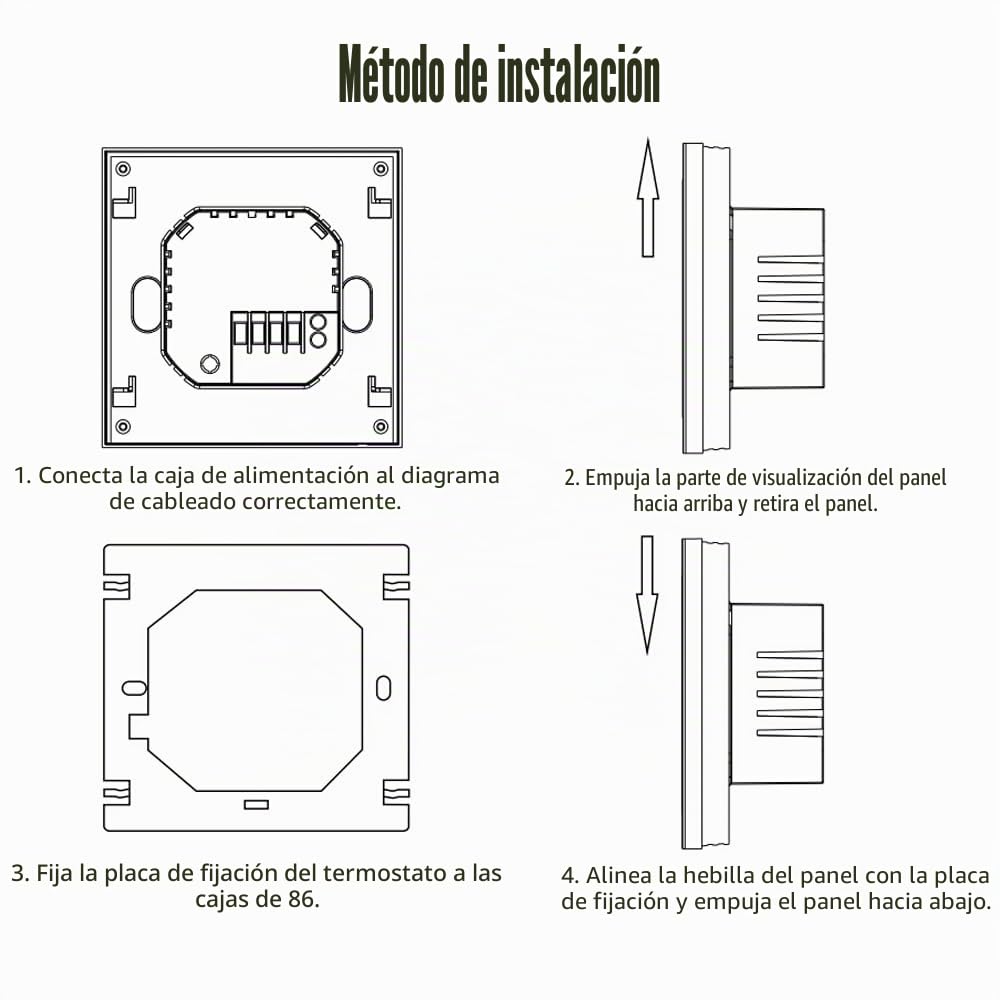 Termostato Inteligente WiFi, Aoresac Termostato Calefacción Programable por Suelo Radiante Agua Compatible con Home 3A Pantalla LCD Pantalla Táctil (Blanco)