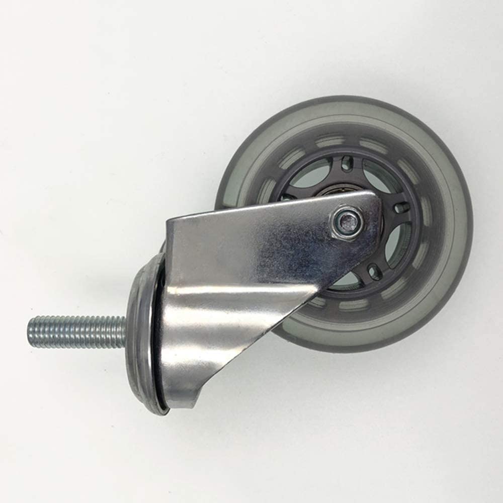 Ruote girevoli per carichi Pesanti, con Attacco filettato M8/M10/M12, girevoli, 75 mm, per mobili, in Gomma con Freni, per carrelli, Uso Industriale e Trasporto di mobili (4 girevoli M12*30 mm)