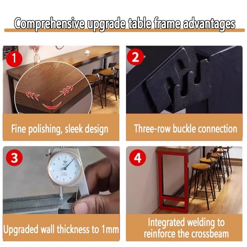 Table haute avec piètement en métal robuste et finitions soignées pour intérieur - 7