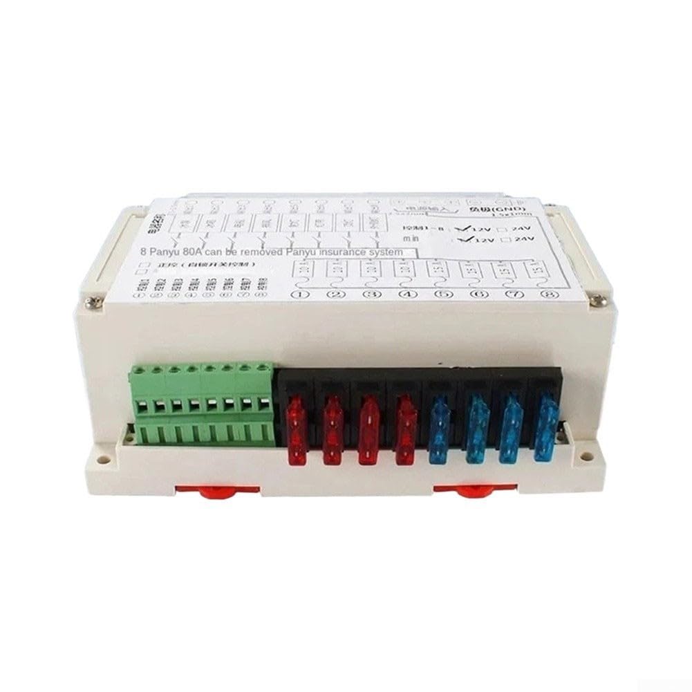 12V 30A Pannello Interruttore Con Scatola Fusibili a 8 Canali Per Camper Camper Barca Controllo DC Bianco