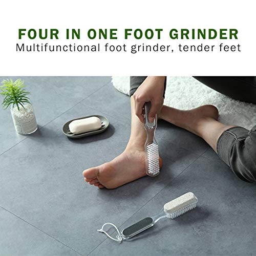 2 Pack Foot File,4 in 1 Foot Care Combines with Pumice Stone Nail Brush Foot Rasp Callus Reducer for Hard Skin Removal - Image 5