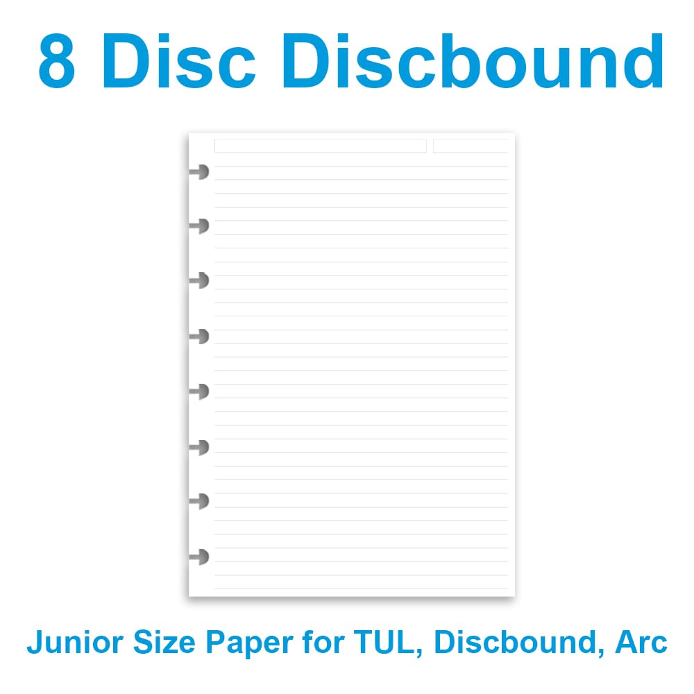 Papel de recambio de tamaño junior, papel de hojas sueltas A5 para sistema de toma de notas personalizado TUL para cuadernos, 100 hojas/200 páginas, 100 g/m², 14.7 x 21.9 cm