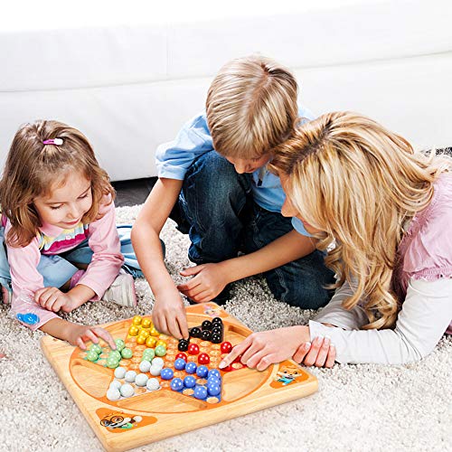 Lewo 2 in 1 Wooden Chess Set Chinese Checkers Board Table Games for Kids Adults Family.