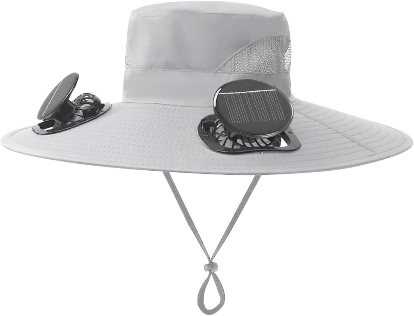 LiebeWH Hat with Fans Solar Power USB Charging and Solar Powered Double Fans Wide Brim Sun Hat for Fishing Beach