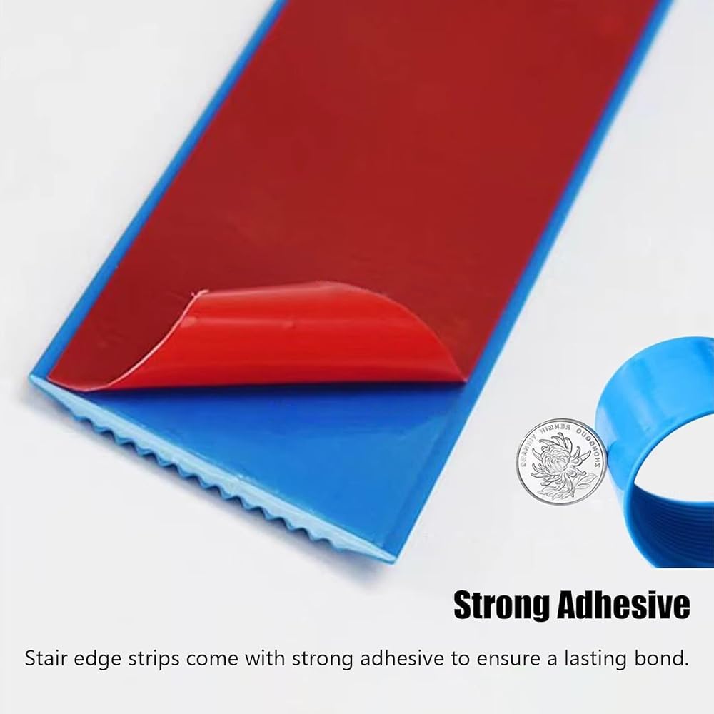 Strisce adesive antiscivolo in gomma PVC per gradini interni ed esterni, 3 m, colore rosso, bordi antiscivolo per scale, larghezza 4 cm, impugnatura di sicurezza per scale
