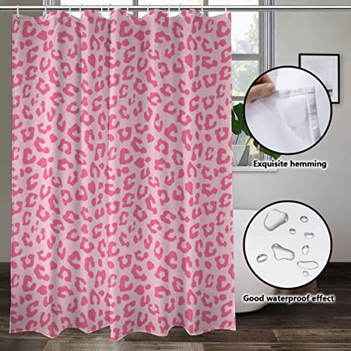 Omw2Fyb Shower Curtain Pink Cheetah Leopard Fabric Shower Curtains Set For Bathroom Restroom Decor Accessories With 72X72 Inch #TOP3