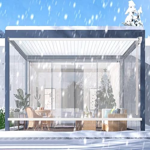 E ECATEE Estor Enrollable Impermeables de Plastico PVC,Persianas Enrollables Transparentes,Grosor de 0,5 Mm,para Pérgola de Exterior,Cocina y Baño,Fáciles de Levantar,Tamaño 93 (W50xH100cm/W20 xH39)