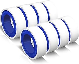 8 Rolls 1/2 Inch(W) X 520 Inches(L) Teflon Plumbers Tape,Pipe Sealing & Plumbing Thread Tape,PTFE Water Sealant Seal for Shower Head,White