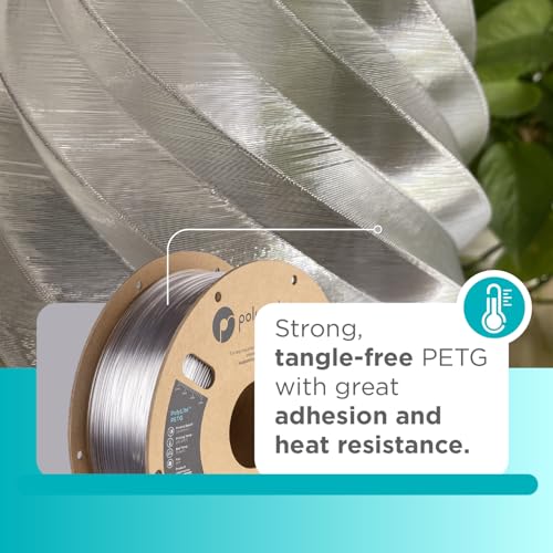 Image of Polymaker PolyLite Clear 3D Printer PETG Filament 1.75mm 1kg, Legacy PETG Formula, +- 0.03mm Dimensional Accuracy, Reliable Everyday Filament, Strong Layer Bonding, Compatible with Most 3D Printers