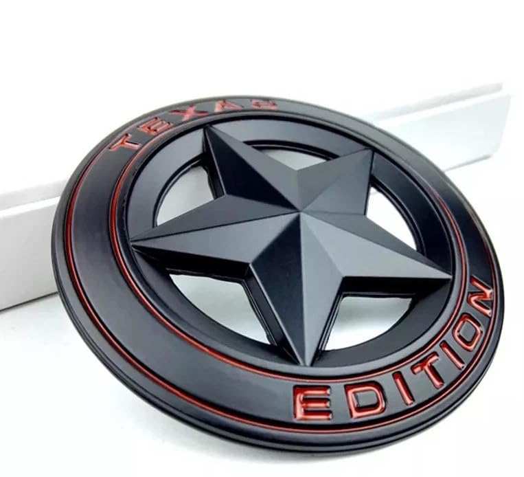 Image of VRT 3D Chrome Emblem Automotive Car, Bike Badges Logo Self Adhesive Sticker (Texas Edition, Black /Red)