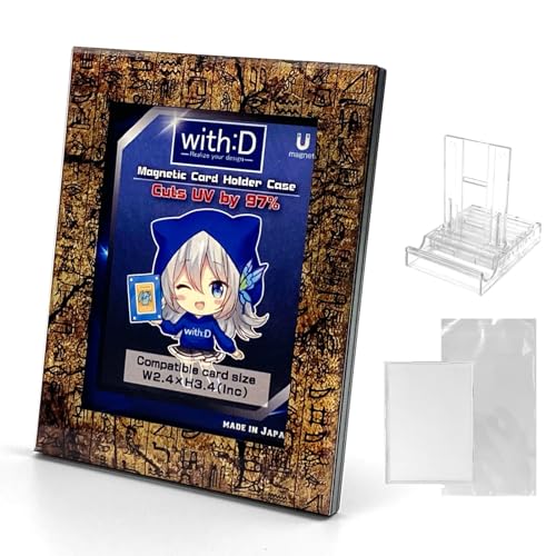 AMAZDONE With:D Magnetic Card Holder Case 35P TCG hard cases for trading cards,UV Cut card protectors hard plastic(Sports Cards,Storage and Display) With Inner Case?hieroglyphs? (Petra)