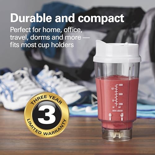 Hamilton Beach Portable Blender for Shakes and Smoothies, 14 Oz White