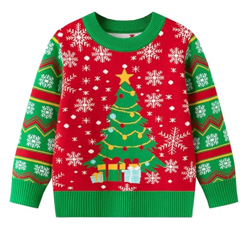 Image of Ugly Christmas Sweater for Girls Funny Xmas Knit Pullover Shirts Kids Child Holiday Jumper Tops Outfit 2-14 Years