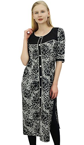 Phagun Camicia da Donna di Design Nero Indiano di Kurta in Stile Bollywood Nero di Indian - 38