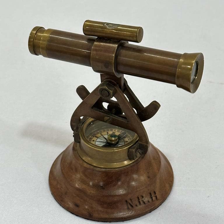 Telescopio Decorativo Alidada de Latón 4" con Brújula Base miniatura 5