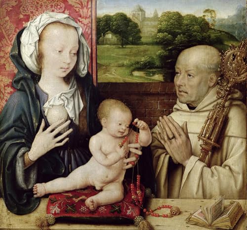 La Vergine col bambino cuadro en lienzo decorativo de 60x90cm para pared de oficina