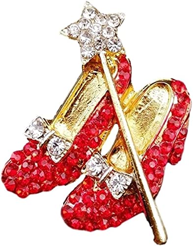 Classic Musical Wizard Fantasy of Oz Ruby Slippers Wand Novelty Metal Enamel Pin