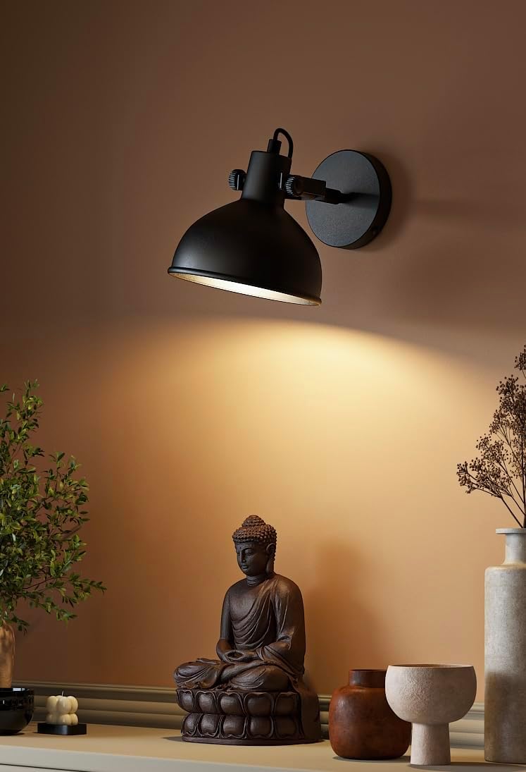 - Divine Trends Metal Focus Reading Wall Light With Rotation Adjustment Black Polished For Bedside, Bedroom, Living Room, Home Decoration, Hotel Wall Lamp Pack Of 1
