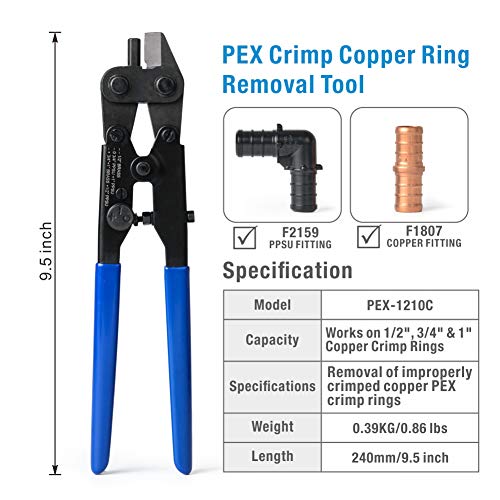 Iwiss Icrimp Pex-1210C Pex Crimp Ring Removal Tool For 1/2-Inch,3/4-Inch,1-Inch F1807 Copper Crimp Rings #TOP1