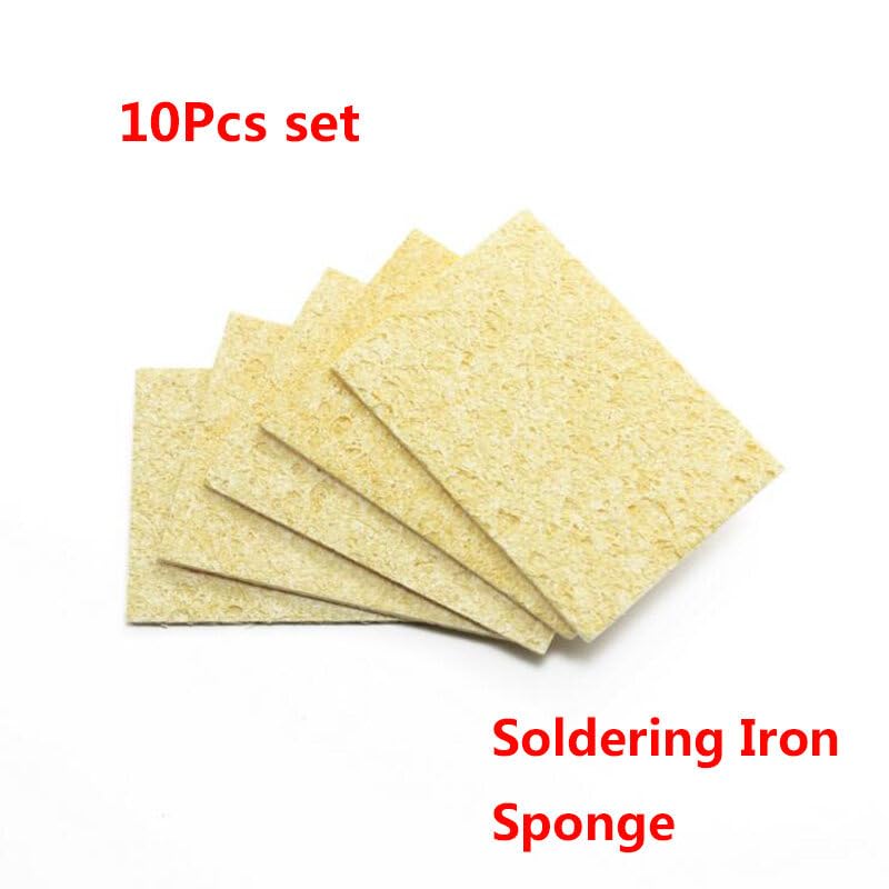 Generic 10Pcs High Temperature Resistant Sponge Electric Iron Tip Cleaning Sponge Rectangular 3.5cm*5cm, Silver