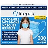 200pcs Kids Disposable Face Masks - 3 Ply Kids Mask for Boys Girls - Back to School Supplies (Blue)
