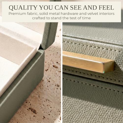 Decorative Storage Boxes with Lids - Set of 2 PU Leather Organizer Bins - Image 4