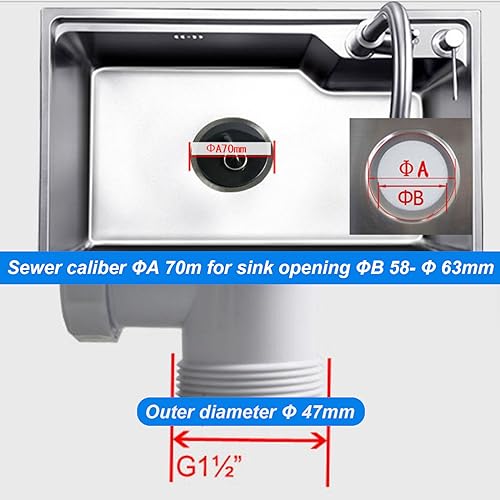 JPGhaha Siebkörbchen Spüle Ø70mm Anschluss Rund Siebkorbventil Körbchenventil mit Spülenstecker Ablaufventil Waschbecken Ablaufgarnitur