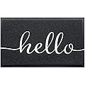 BeneathYourFeet Door Mat (30"x17.5",Black), Welcome Mat Low Profile Floor Mat Front Doormat Non Slip Mats for Entryway, Patio, High Traffic Areas