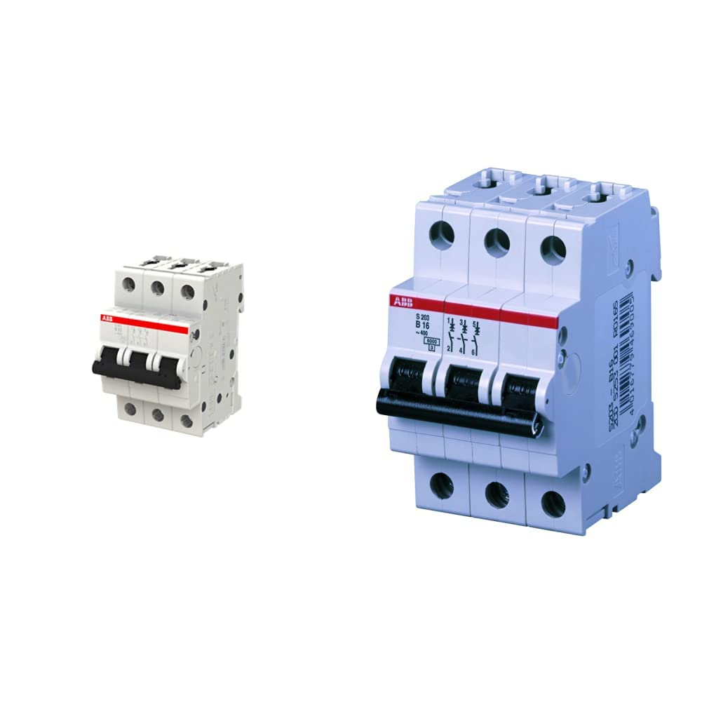 ABB S203 B63 Automatikschalter 6KA 3P, weiß & 2609696 S203-B16 Sicherungsautomat, 16A