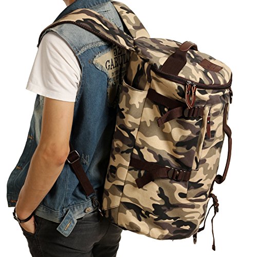 Sac d'alpinisme en plein air rétro pour s'évader le week-end avec ce grand sac baril en toile