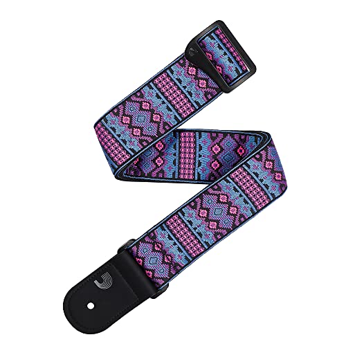 D'Addario Accessories Guitar Strap - Eco-Comfort Outrun Woven Guitar Strap - Made from Recycled Materials - Aztec
