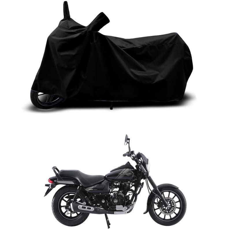Image of 100% Scratchproof /UV-Rays /Heat Protection /Birds Dropping /Water Resistant /Dust Proof /Waterproof /Full Bike Scooty Two Wheeler Body Cover Compatible for Avenger Street 180 All Varients[Black]