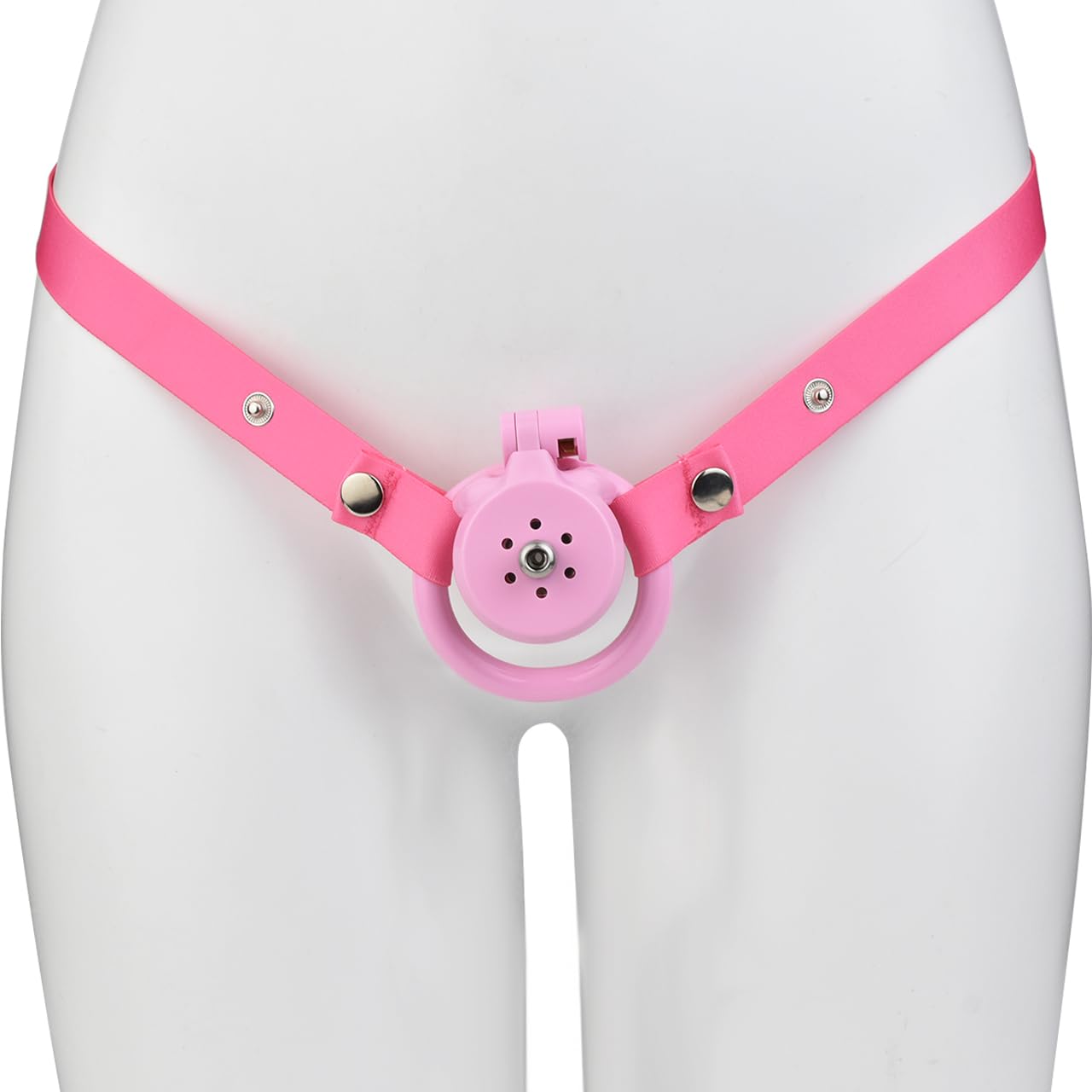 Flat Chastity Cage - Cock Cage, Male Chastity Devices with Urine Divertor, 2 Keys, and 4 Size Rings - Resin & Stainless Steel Pink Sissy BDSM Male Sex Toys (Pink, Original): wear Pink