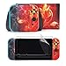 Taifond décalcomanies Ensemble de Stickers Faceplate Skin + 2 pcs Protection écran pour Nintendo Console de commutateur et Joy-Con contrôleur et Station d'accueil kit de Protection Fire-Flower