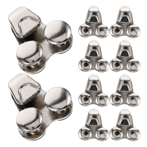 Anneome Hebillas de Metal para Cordones de Botas 20 Piezas, Cierre Doble Orificio Plateado, Accesorios para Reparación y Manualidades de Calzado, Ideales para Botas de Senderismo
