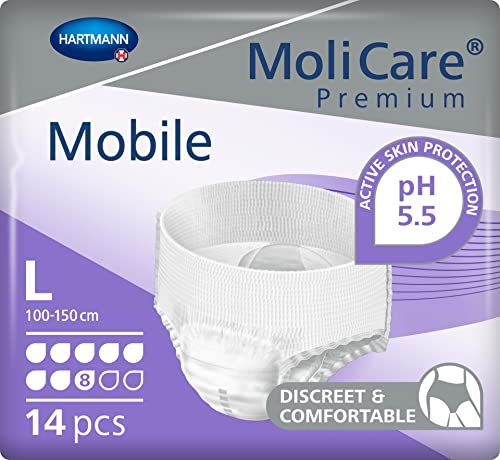 MoliCare Premium Mobile Einweghose: Diskrete Anwendung bei Inkontinenz für Frauen und Männer; 8 Tropfen, Gr. L (100-150 cm Hüftumfang), 14 St Cover