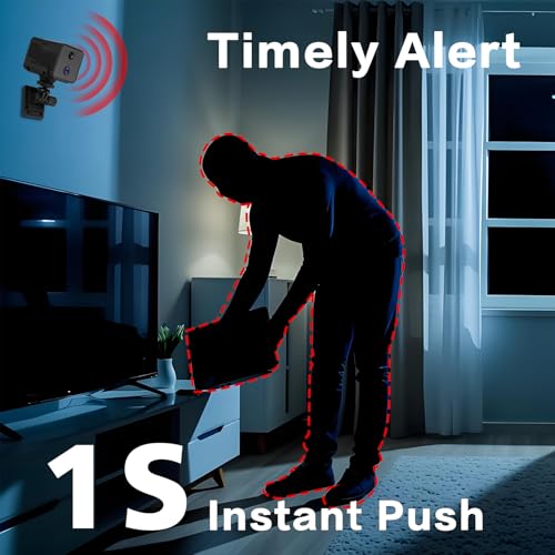 Image of Wireless Small Indoor Security Camera, 32GB SD Card No Monthly Fee, Long Battery Life, 2K Tiny Cameras, 150Remote Viewing, Night Vision, Motion Alert, 2.4Ghz WiFi