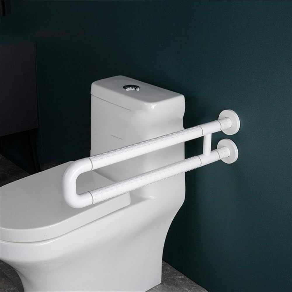 Wdsopk White Housewares U-Shaped Stainless Steel Bathroom Shower Handrails Elderly Toilet Safety Handrails Non-Slip Auxiliary Handles For The Disabled Grab Rail（White）