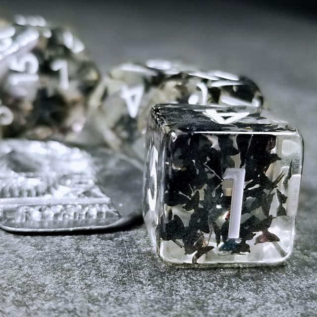 Sage's Portal Familiars and Reagents Resin DND Dice Set Polyhedral Dice Set for Dungeons and Dragons RPG Tabletop TTRPG (Night Moths)